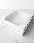 Caja de cartulina blanca para 9 alfajores 