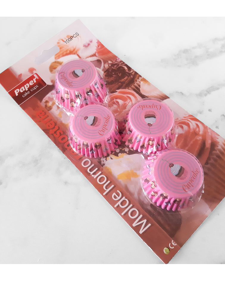 Cápsula Mini cupcakes color rosa 