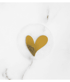 Etiqueta adhesiva corazones dorados pequeños x 10 