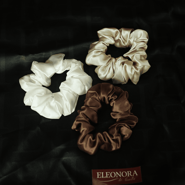 Conjunto 3 Scrunchies 100% Seda de Amoreira 2