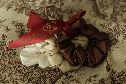 Conjunto 3 Scrunchies 100% Seda de Amoreira