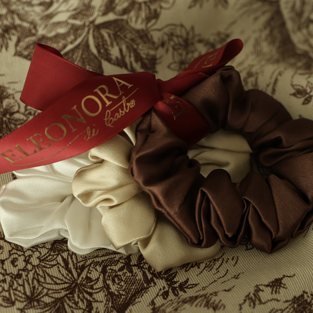 Conjunto 3 Scrunchies 100% Seda de Amoreira 1