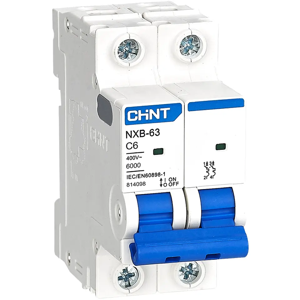 INTERRUPTOR AUTOMATICO 2X6A CURVA C 6KA 230VAC NXB-63 CHINT 1