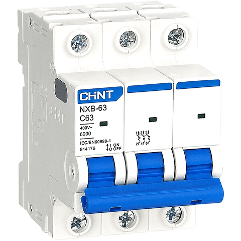 INTERRUPTOR AUTOMATICO 3X63A CURVA C 6KA 400VAC NXB-63 CHINT