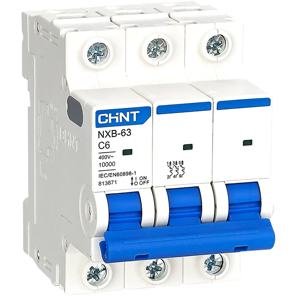 INTERRUPTOR AUTOMATICO 3X6A CURVA C 10KA 400VAC NXB-63H CHINT 1