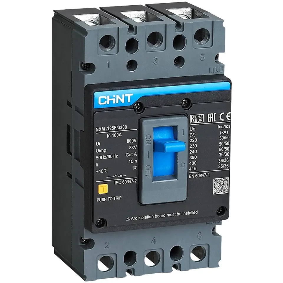 INTERRUPTOR AUTOMATICO CAJA MOLDEADA 3X100A 36KA 415VAC NXM-125F CHINT 1