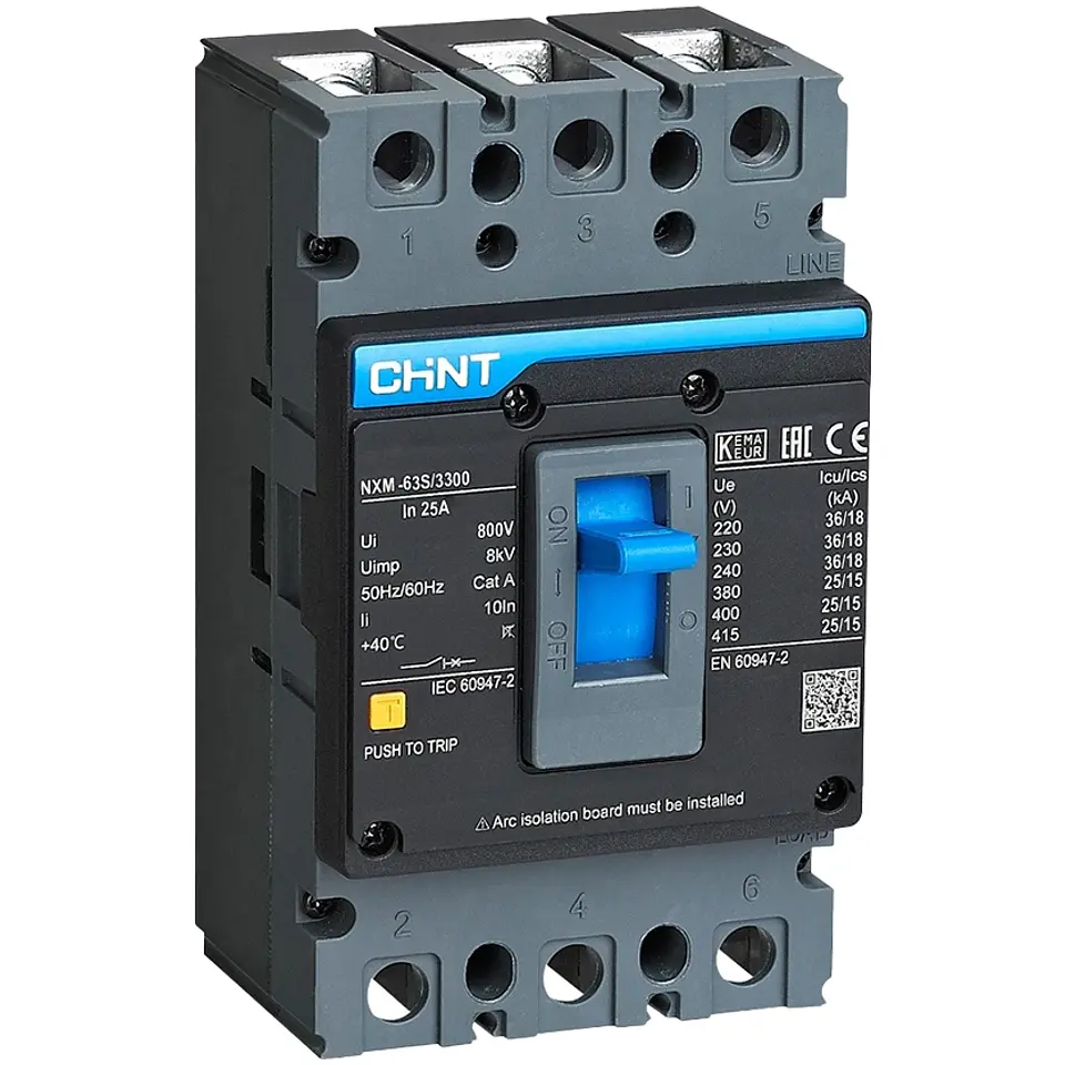 INTERRUPTOR AUTOMATICO CAJA MOLDEADA 3X25A 25KA 415VAC NXM-63S CHINT 1