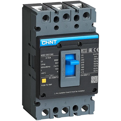 INTERRUPTOR AUTOMATICO CAJA MOLDEADA 3X63A 15KA 415VAC NXM-63E CHINT