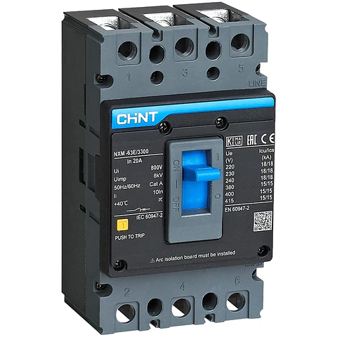 INTERRUPTOR AUTOMATICO CAJA MOLDEADA 3X20A 15KA 415VAC NXM-63E CHINT