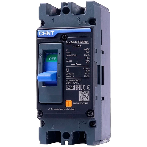 INTERRUPTOR AUTOMATICO CAJA MOLDEADA 2X10A 25KA 415VAC NXM-63S CHINT