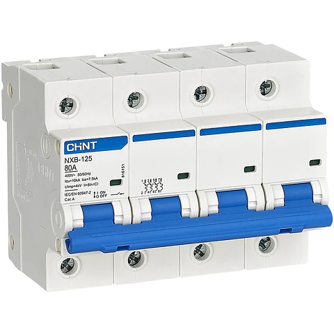 INTERRUPTOR AUTOMATICO 4X80A CURVA C 10KA 400VAC NXB-125 CHINT
