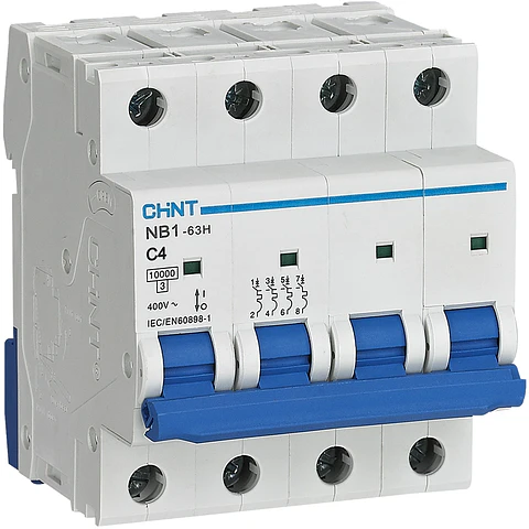 INTERRUPTOR AUTOMATICO 4X4A CURVA C 10KA 400VAC NB1-63H CHINT