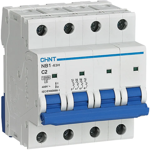 INTERRUPTOR AUTOMATICO 4X2A CURVA C 10KA 400VAC NB1-63H CHINT