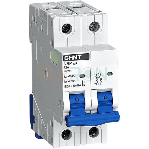 INTERRUPTOR AUTOMATICO 2X32A CURVA C 15KA 230VAC NBP-63R CHINT
