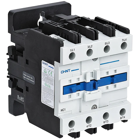CONTACTOR TETRAPOLAR 40A 4NA 400VAC 18,5KW CONTROL BOBINA 230VAC  NC1 CHINT