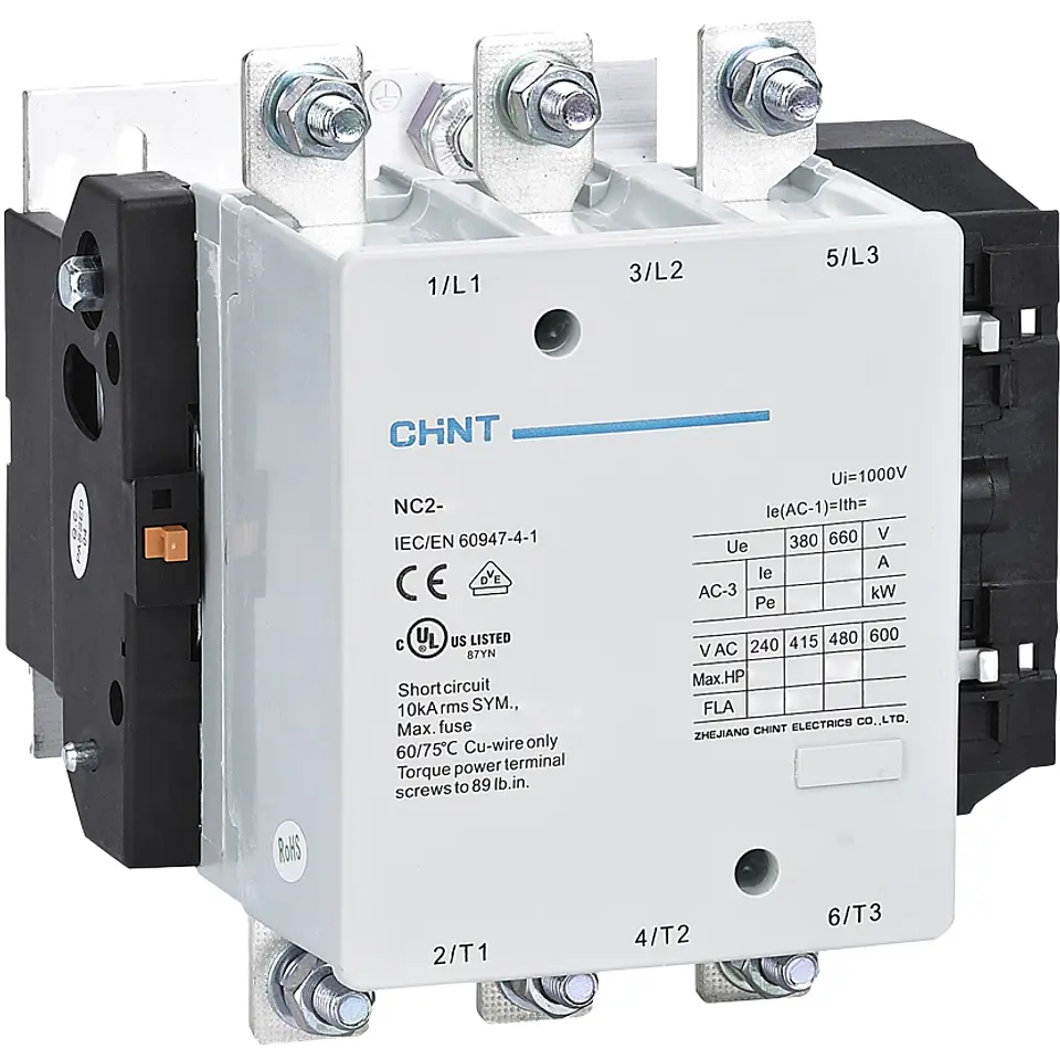 CONTACTOR TRIFASICO O TRIPOLAR 330A 3NA 400VAC 160KW CONTROL BOBINA 230VAC  NC2 CHINT 1