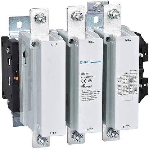 CONTACTOR TRIFASICO O TRIPOLAR 630A 3NA 400VAC 335KW CONTROL BOBINA 230VAC  NC2 CHINT