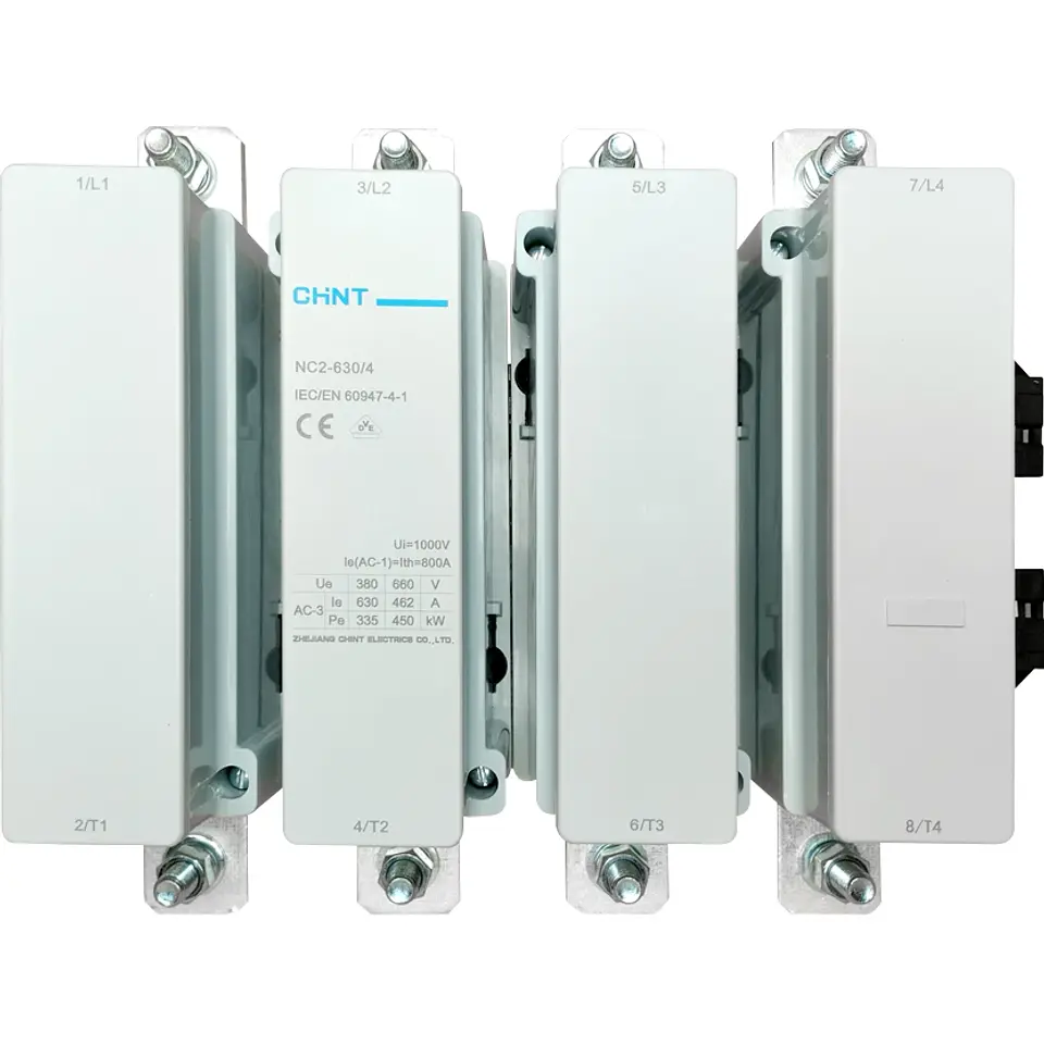 CONTACTOR TETRAPOLAR 630A 4NA 400VAC 330KW CONTROL BOBINA 230VAC  NC2 CHINT 1