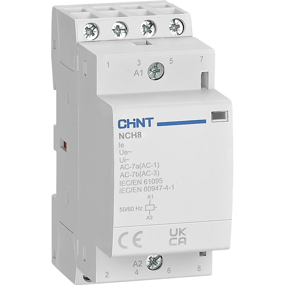 CONTACTOR MODULAR TETRAPOLAR 25A 4NA 400VAC 16KW CONTROL BOBINA 230VAC  NCH8 CHINT 1