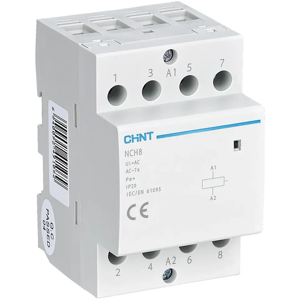 CONTACTOR MODULAR TETRAPOLAR 40A 4NA 400VAC 26KW CONTROL BOBINA 230VAC  NCH8 CHINT 1