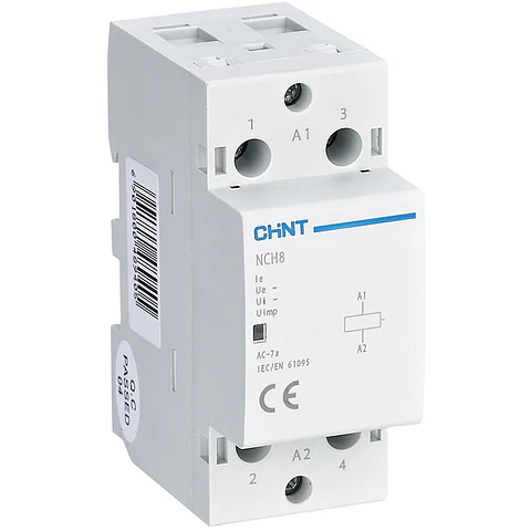 CONTACTOR MODULAR OMNIPOLAR, BIFASICO O BIPOLAR 40A 2NA 230VAC 9KW CONTROL BOBINA 230VAC  NCH8 CHINT