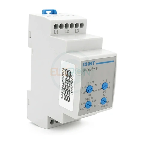 RELE DE ASIMETRIA, PROTECCION FALLO DE FASE, ALTO/BAJO VOLTAJE Y TEMPERATURA , SECUENCIA 3P NO/NC 380VAC  CHINT
