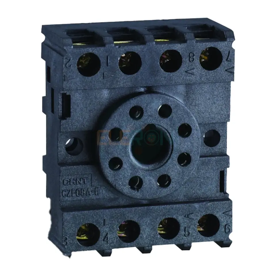 Base Para Relé Octal Con Montaje En Riel Din, 52X41X21.5 Mm, Chint 1