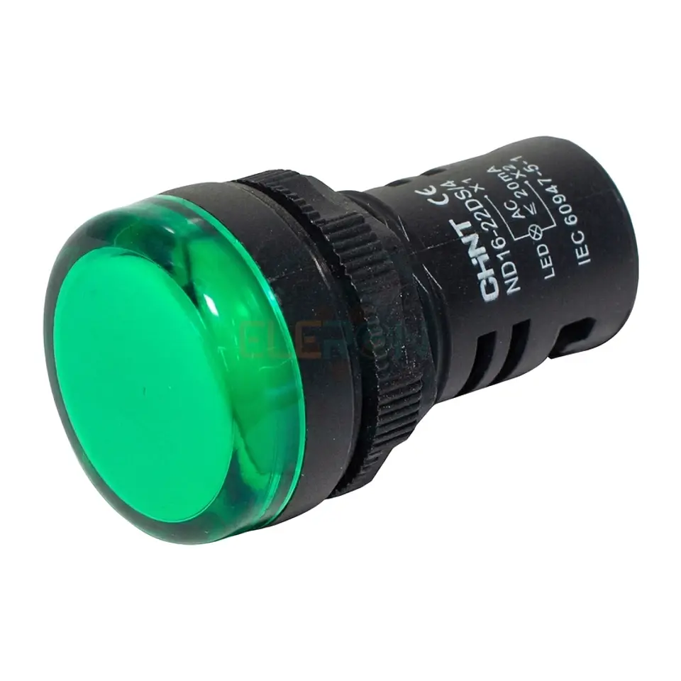 Piloto Compacto Ip65 Ø22Mm 24Vac/Dc Verde C/ Led Chint 1