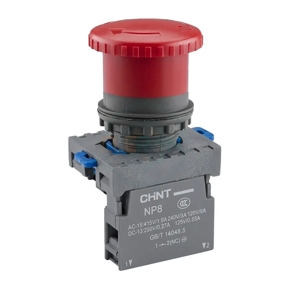 Pulsador Emerg. Tipo Hongo Metalico , Ø40Mm Destrab.Por Giro,1Nc Ip65 Chint 1