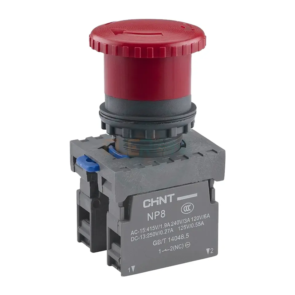 Pulsador Emerg. Tipo Hongo Metalico , Ø40Mm Destrab.Por Giro,1Nc + 1Na Ip65 Chint 1