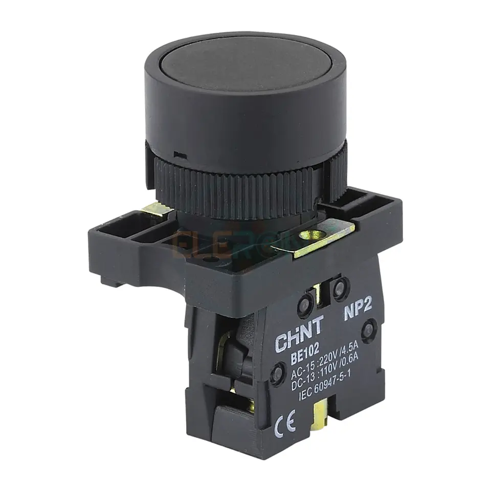Pulsador Plano Negro, Contacto Modular 1Na, Ø22Mm Chint 1
