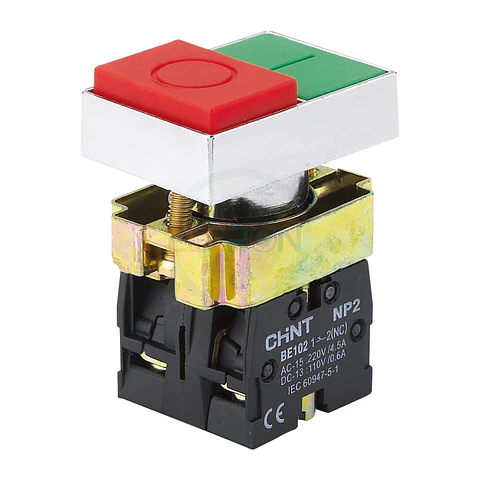 Pulsador Doble Partir/Parar, Metalico, Verde/Rojo, 1Na+1Nc Chint