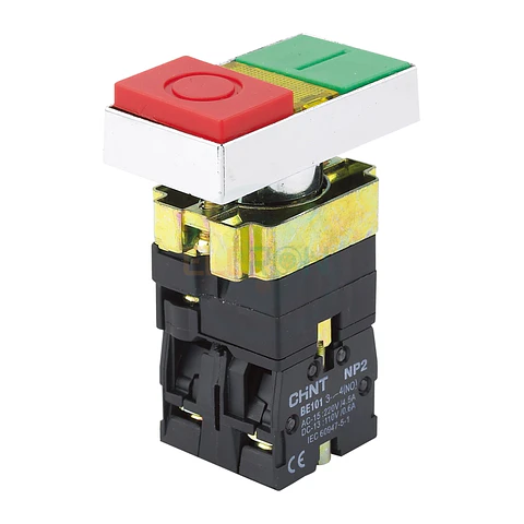 Pulsador Doble Partir/Parar Metal Vd/Rj, C/Ind 220V 1Na+1Nc Chint