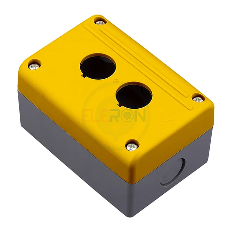 CAJA PVC, AUTOEXTINGUIBLE, IP54, 2 PERF., AMARILLO/GRIS CHINT
