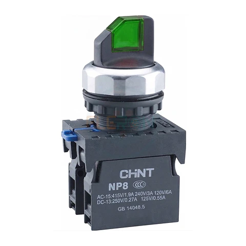 SELECTOR LUMINOSO VERDE 2 POSICIONES FIJAS AC110V-230V CHINT