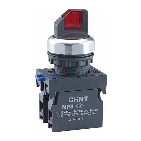 SELECTOR LUMINOSO ROJO 2 POSICIONES FIJAS AC110V-230V CHINT