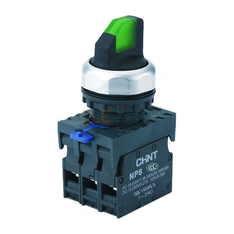 SELECTOR LUMINOSO VERDE 3 POSICIONES FIJAS AC110V-230V CHINT