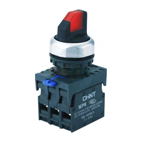 SELECTOR LUMINOSO ROJO 3 POSICIONES FIJAS AC110V-230V CHINT