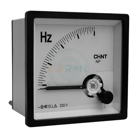 FRECUENCIMETRO DE AGUJA, 45-55 HZ,380 VAC, 72X72MM CHINT