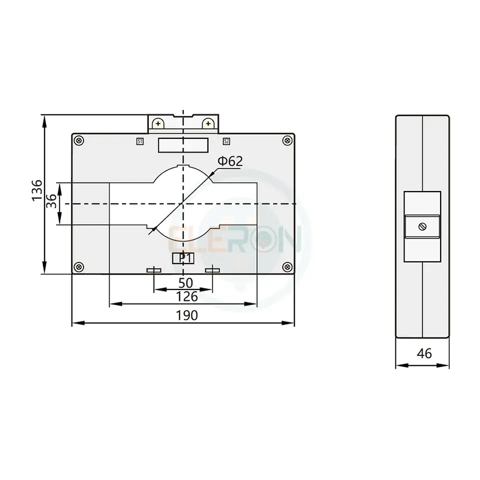Transformador De Corriente 4000/5A, Ventana 100X10Mm Chint 2
