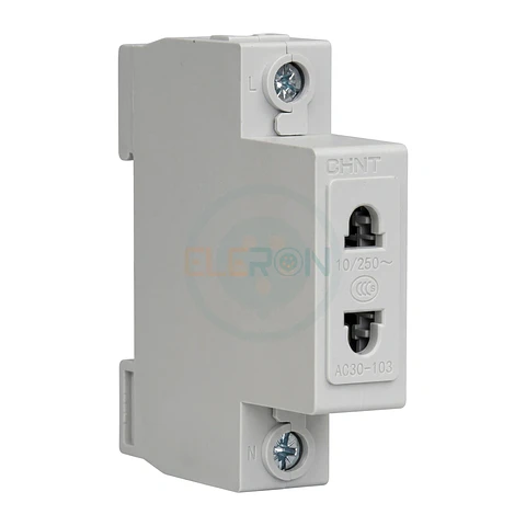 Enchufes Hembra 2P, 10Amp, A Riel Din Chint