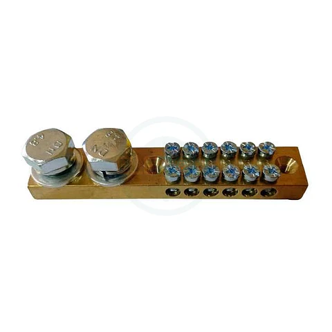 Regleta Laton Doble 2M10+2X6M5, L=102Mm 180A 16Mm² Max.
