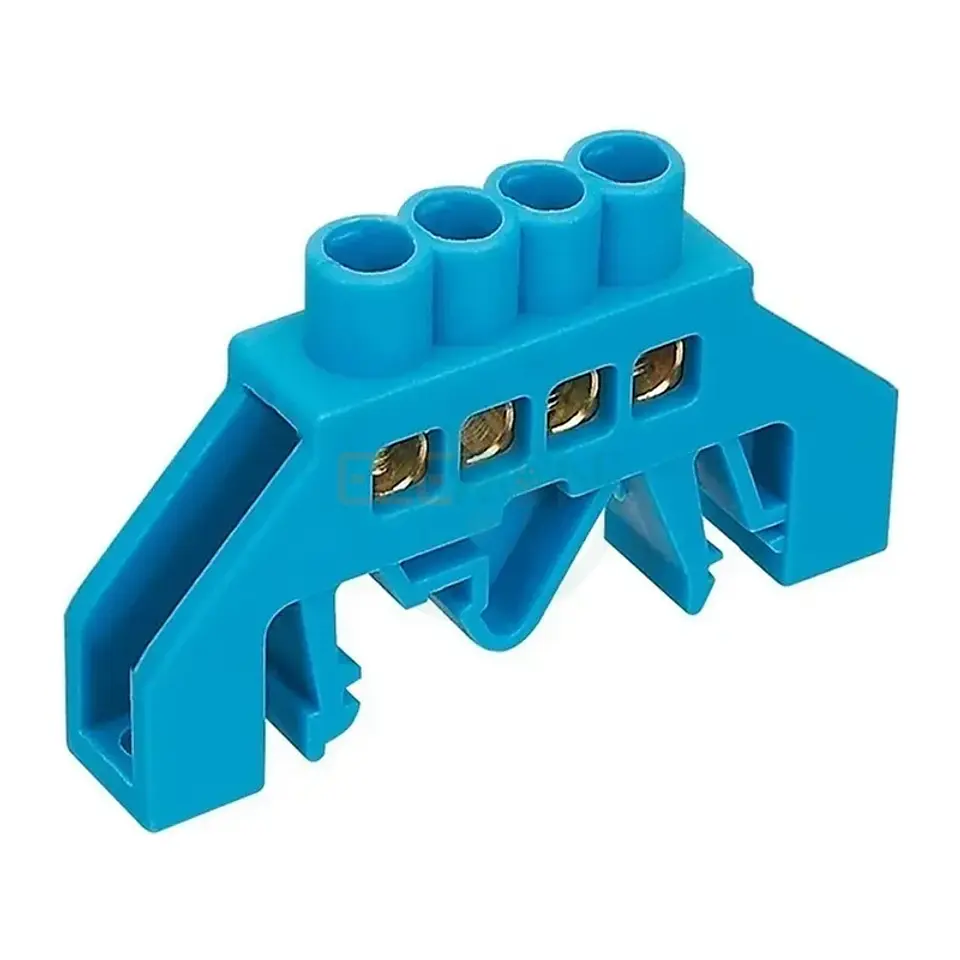 Regleta Azul Aislada 4 Conexiones, Montaje Din/Placa. 32A 1
