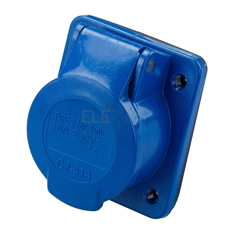 Enchufe Hembra Embutido 10° Ip44 16A 220V 2P+T