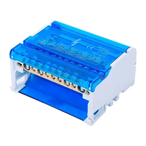 Repartidor Tetrapolar 4P 11 Salidas, 125A Montaje Riel Din