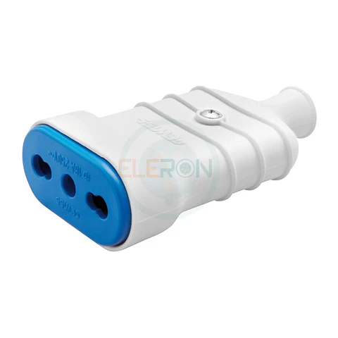 Enchufe Hembra Domiciliar 3 Polos En Linea 10/16A, Blanco
