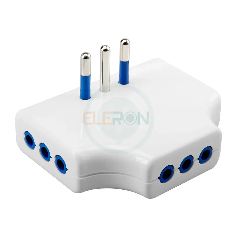 Adaptador Triple Domiciliar 2P+Tierra X 10A, Blanco 1
