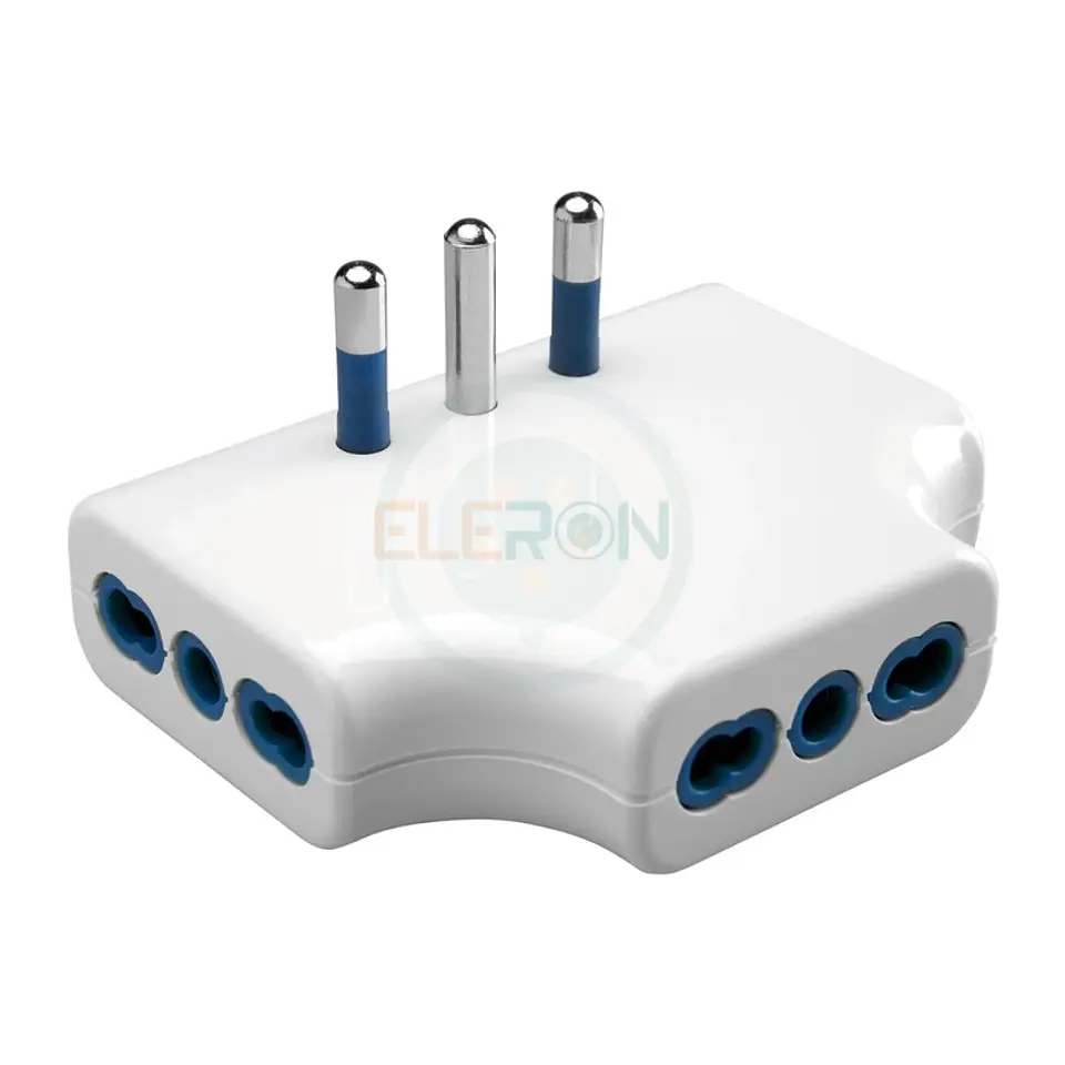 Adaptador Triple Domiciliar 2P+Tierra X 16A, Blanco 1