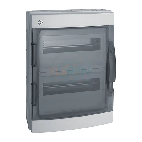 Caja Policarbonato Ip65, 24 (12X2) Modulos, Puerta Transp.