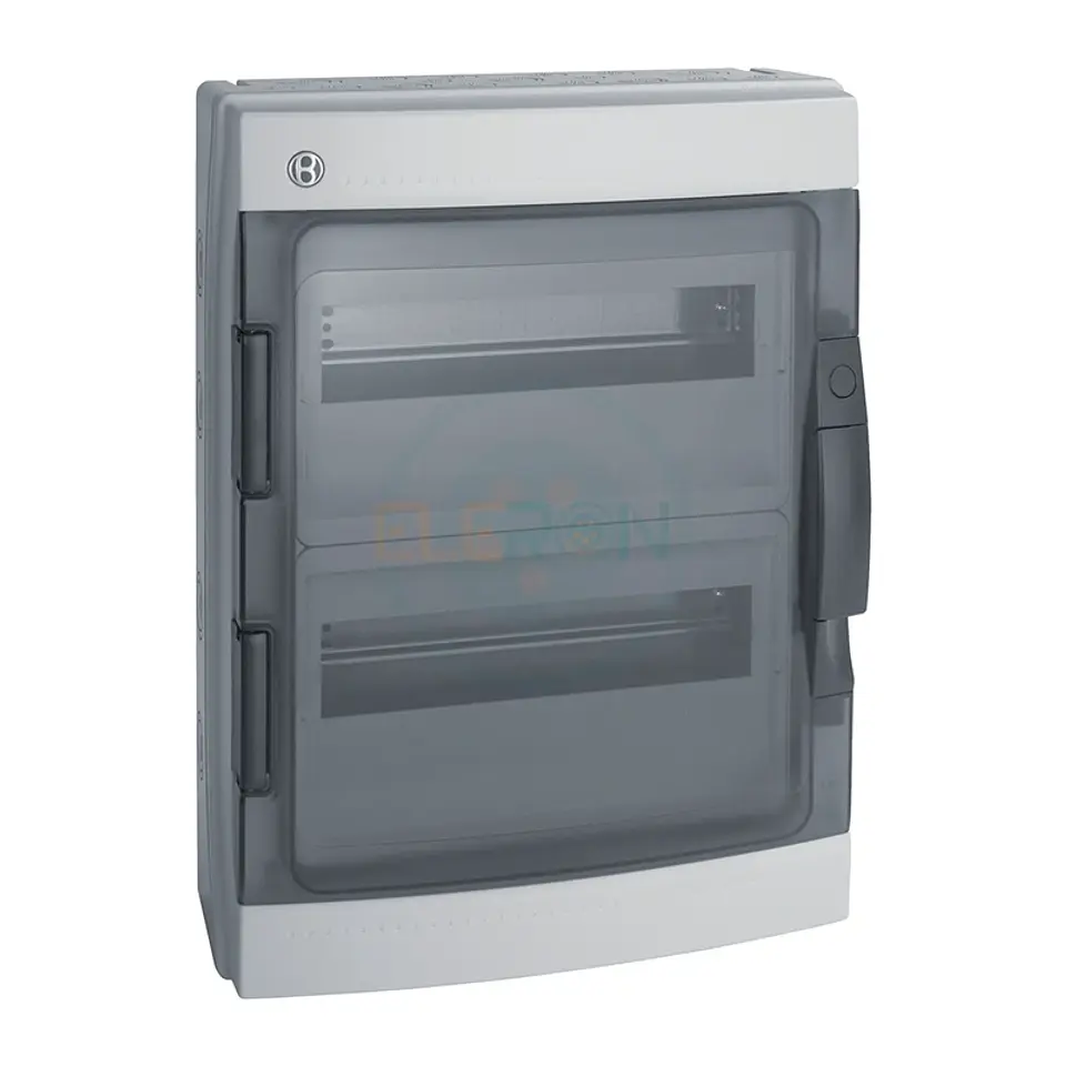 Caja Policarbonato Ip65, 24 (12X2) Modulos, Puerta Transp. 1